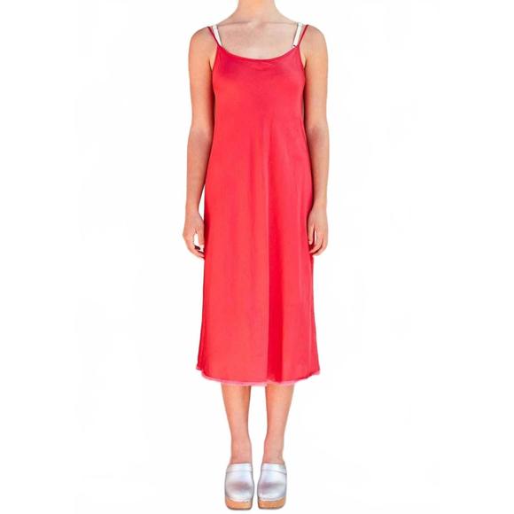 NEW BRAZEAU TRICOT classic slip dress in pink